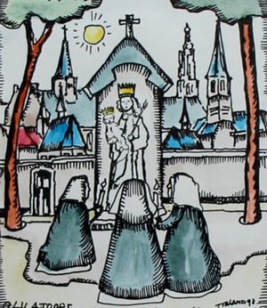 Toon Tieland - handingekleurde litho - 1993 kopen? Bied vanaf 45!