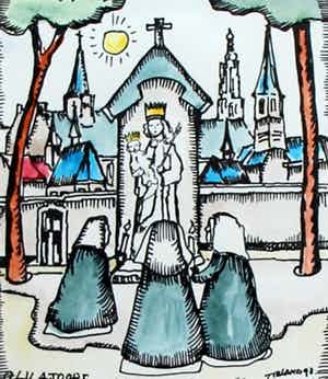 Toon Tieland - handingekleurde litho - 1993 verkocht voor € 45!