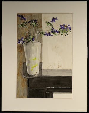 Ina van Toor - Gemengde techniek, Paars naar rechts - Ingelijst kopen? Bied vanaf 35!