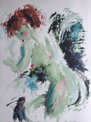 Annemarie de Groot - Subtiel naakt | Grote kleuren zeefdruk kopen? Bied vanaf 45!