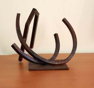 Werner Pokorny - Cortenstalen oxiderende sculptuur: Haus - Tor - Linien - 1996 verkocht voor € 799!