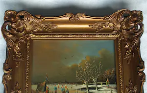 Hendrik Breedveld - (1918-1999) – 2x Olieverf op paneel , 2 Winterlandschappen - ingelijst kopen? Bied vanaf 1!