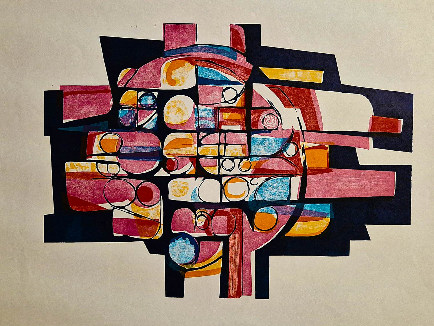 Paul Maas - grote jaren 70 kleuren houtsnede "ontkiemende cel" potloodgesigneerd kopen? Bied vanaf 35!