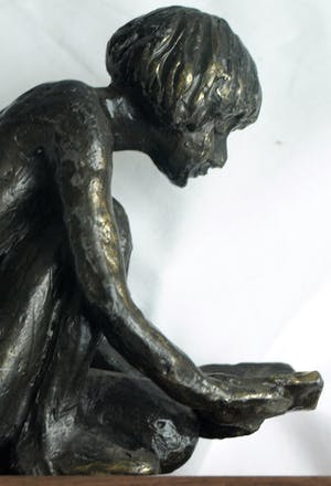 Astrid Veldhuyzen-Koppen - Bronzen leesbeeld / leesbeeldje , “Ontdekkingsreis“ - 2001 kopen? Bied vanaf 1!