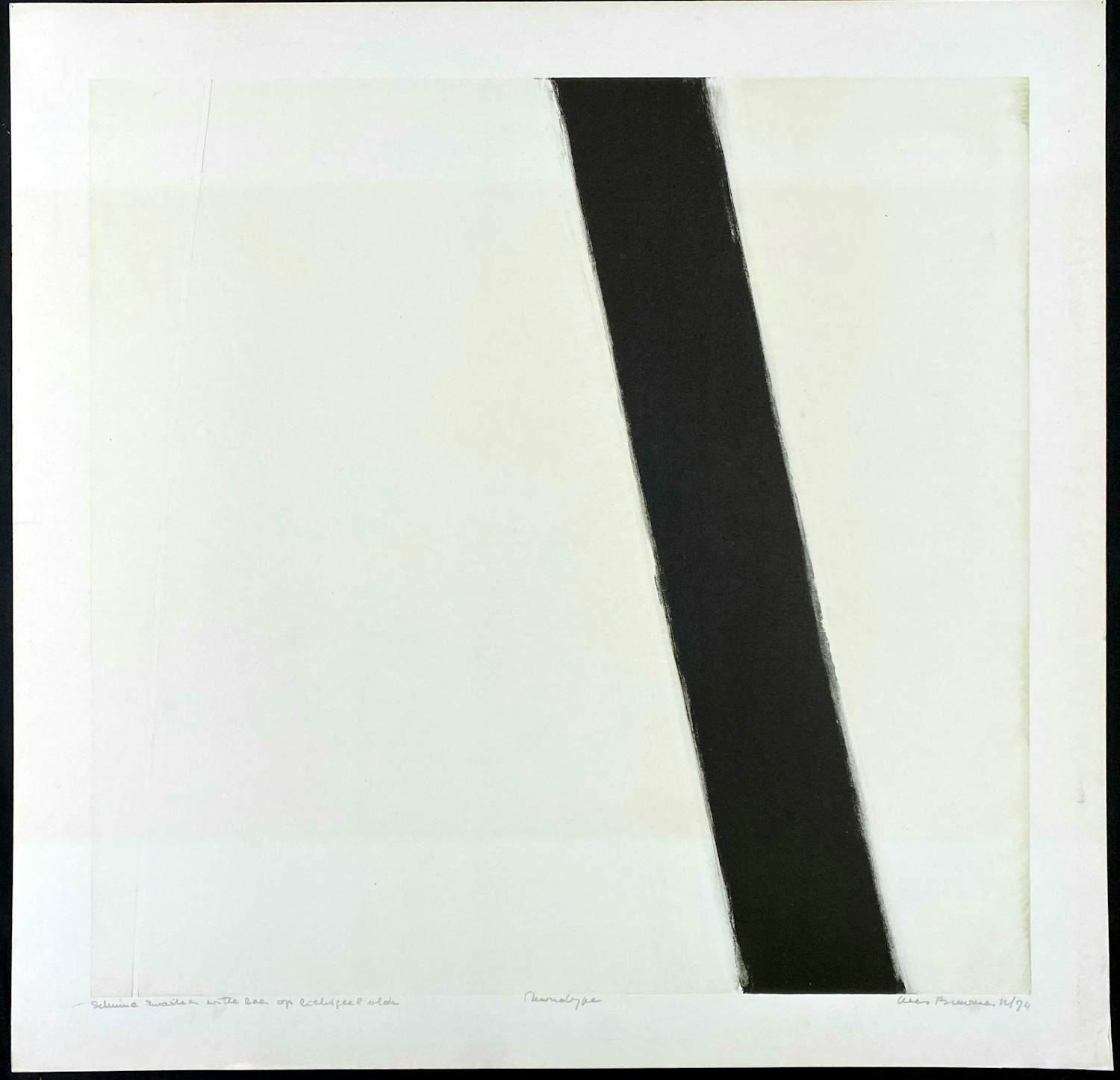 Kees Buurman - Schuine zwarte en witte baan op lichtgeel vlak kopen? Bied vanaf 70!