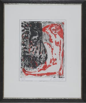 Ralf Kerbach - Naakte vrouw - Ets, Ingelijst kopen? Bied vanaf 75!