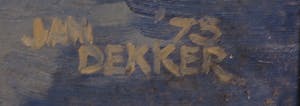 Jan Dekker - Olieverf op hardboard, Polder waterzicht - Ingelijst kopen? Bied vanaf 50!