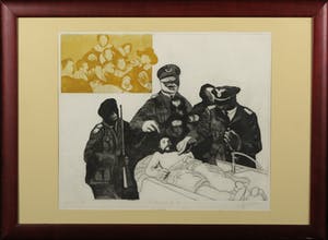 Walter Barten - Ets/aquatint, Anatomische les I (Che Guevarra) - Ingelijst kopen? Bied vanaf 1!