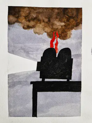 Frits Müller - Twee gem. technieken voor boekomslag "het Verzonkene" jeroen Brouwers kopen? Bied vanaf 78!