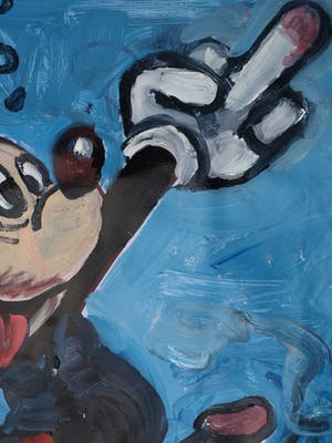 Peter Klashorst - Acrylverf op doek , “Mickey Muis” – GROOT - 119 x 110 cm - 2018 kopen? Bied vanaf 300!