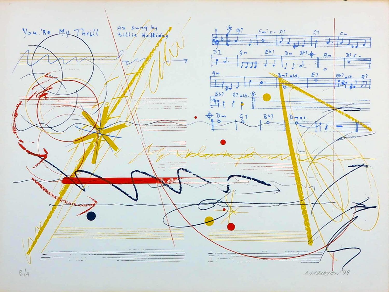 Sam Middleton - Zeefdruk, You are my thrill - Ingelijst verkocht voor € 80!