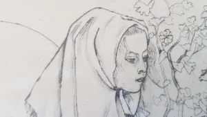 Jan Toorop - Charley Toorop met hoofddoek in een leunstoel Ziek kind, 1898 kopen? Bied vanaf 1!