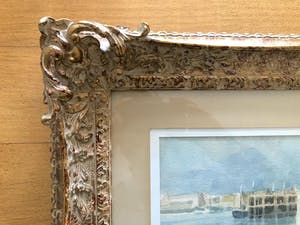 Geo Henrotte - Mediterraans Haven Gezicht - Aquarel, Prachtig Ingelijst kopen? Bied vanaf 99!