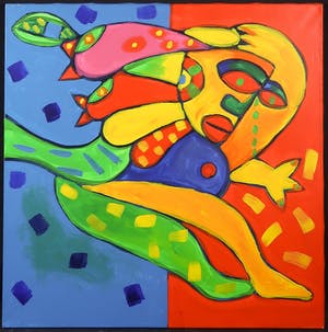 Simon & Bruno - Acryl op doek, Drieluik kopen? Bied vanaf 80!