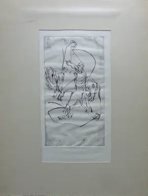 Arthur Spronken - FIGURATIE / ZW-W ETS / 43x32cm / SIG / PASSE-PARTOUT kopen? Bied vanaf 75!