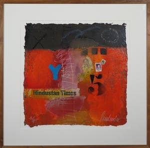 Theo Koster - Zeefdruk en collage, Zonder titel III - Ingelijst kopen? Bied vanaf 1!