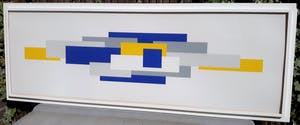 Joost Baljeu - Geometrisch abstracte compositie, zeefdruk (mooi ingelijst, groot!) kopen? Bied vanaf 995!