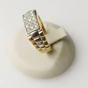 18K gouden herenring met diamant – 0,38 ct kopen? Bied vanaf 1600!