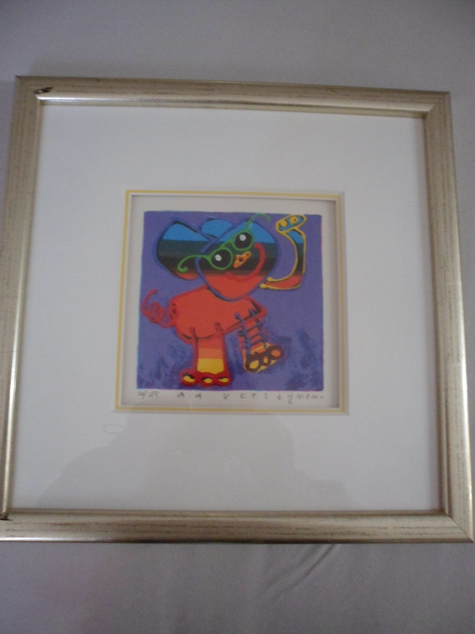 Ad Verstijnen - Zeefdruk, titel,"Olifant Olli met zonnebril". kopen? Bied vanaf 35!