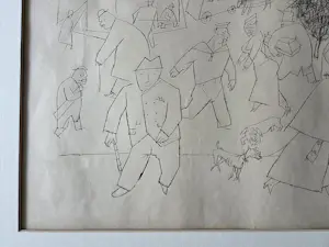 Georg Grosz - Strasse in der Vorstadt. Uit Erste George Grosz Mappe. kopen? Bied vanaf 225!