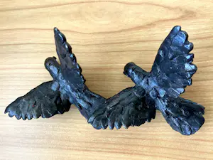 Brons (Onbekend) - Massief bronzen beeld van 2 vogels in vlucht. kopen? Bied vanaf 45!
