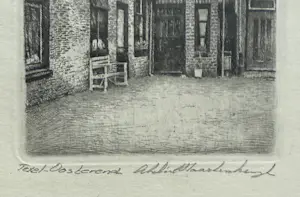 Maarten Langbroek - handgesigneerde ets | 'Texel - Oosterend' (INGELIJST) kopen? Bied vanaf 10!