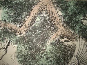 Niet of onleesbaar gesigneerd - De inktkleur van een handgeschilderde Ga schilderij levensduur kraan ChenMei陈枚《松 kopen? Bied vanaf 10!