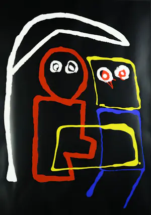 Theos - Zeefdruk op papier, Familiebijeenkomst - Ingelijst kopen? Bied vanaf 35!