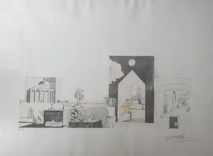AcheterSalvador Dali - Surrealistisch landschap met Gala - Potlood gesigneerd - 65 x 86 cm? Enchérissez de 375!
