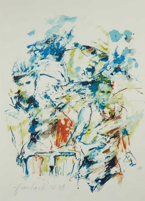 Frank Gude - Zeefdruk, Triatlon - Ingelijst kopen? Bied vanaf 1!