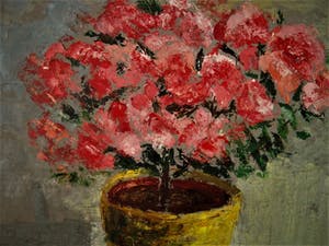 Frans Verpoorten - "Haarlemse Vijftiger" - Expressionistisch Olieverf - "Rode potplant" gesigneerd kopen? Bied vanaf 20!