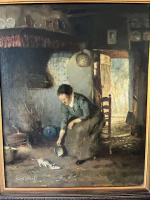 Gijsbertus Jan Sijthoff - G.J. Sijthoff schilderij incl lijst kopen? Bied vanaf 100!