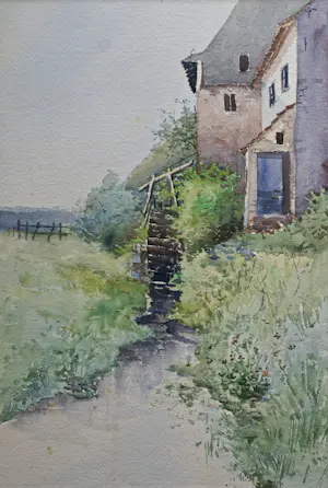 AcheterAntoinette Walckiers - "Daar bij die Molen" Aquarel (Belgische kunst)? Enchérissez de 50!