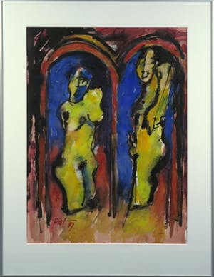 Piet Snoeren - Aquarel, Figuren - Ingelijst kopen? Bied vanaf 1!