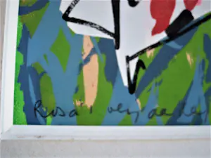 Niet of onleesbaar gesigneerd - Spaanse? gesigneerde en genummerde PoP-Art Litho "Rosa Y ..." kopen? Bied vanaf 1!