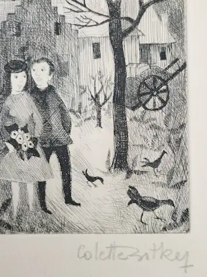 Colette Bitker - Potloodtekening en ets kaufen? Bieten Sie von 20!