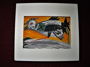 Niet of onleesbaar gesigneerd - Jaren 60/70 Expressionistische Gemengde techniek CoBrA "Kip" gesigneerd kopen? Bied vanaf 1!