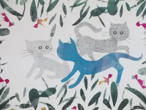 Frans de Jong - Drie katten - Sjabloondruk kopen? Bied vanaf 40!