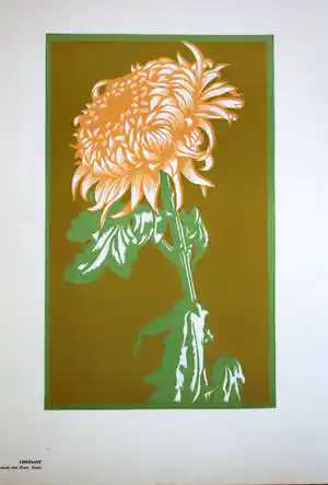Frans Bosen - Linosnede - Chrysant verkocht voor € 1!