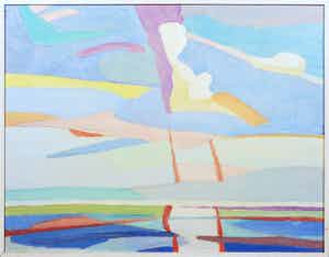 Paul Overhaus - Olieverf op board, Opgaande zon - Ingelijst verkocht voor € 80!