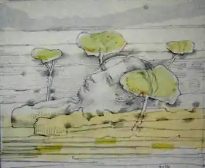 Co Westerik - Kleurenlitho: "Droom" - 1997 (nette lijst!) verkocht voor € 250!