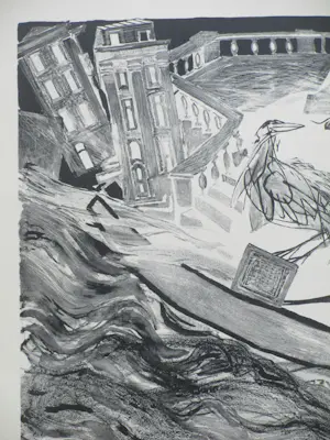 Wim Beuning - De vloeden van Phoenix - Litho kopen? Bied vanaf 50!