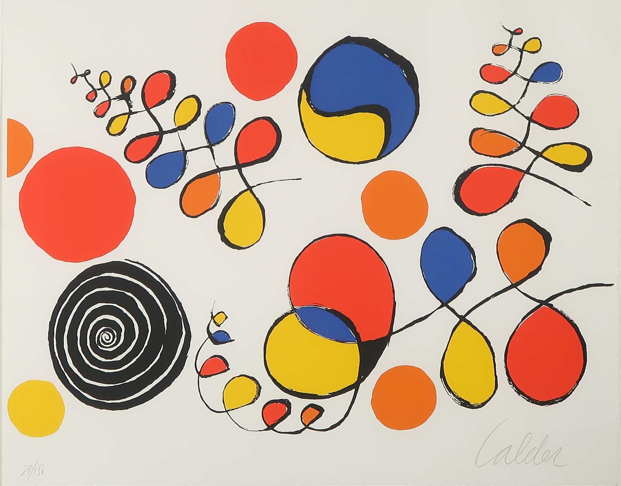 Alexander Calder - Zeefdruk, Zonder titel - Ingelijst kopen? Bied vanaf 1000!