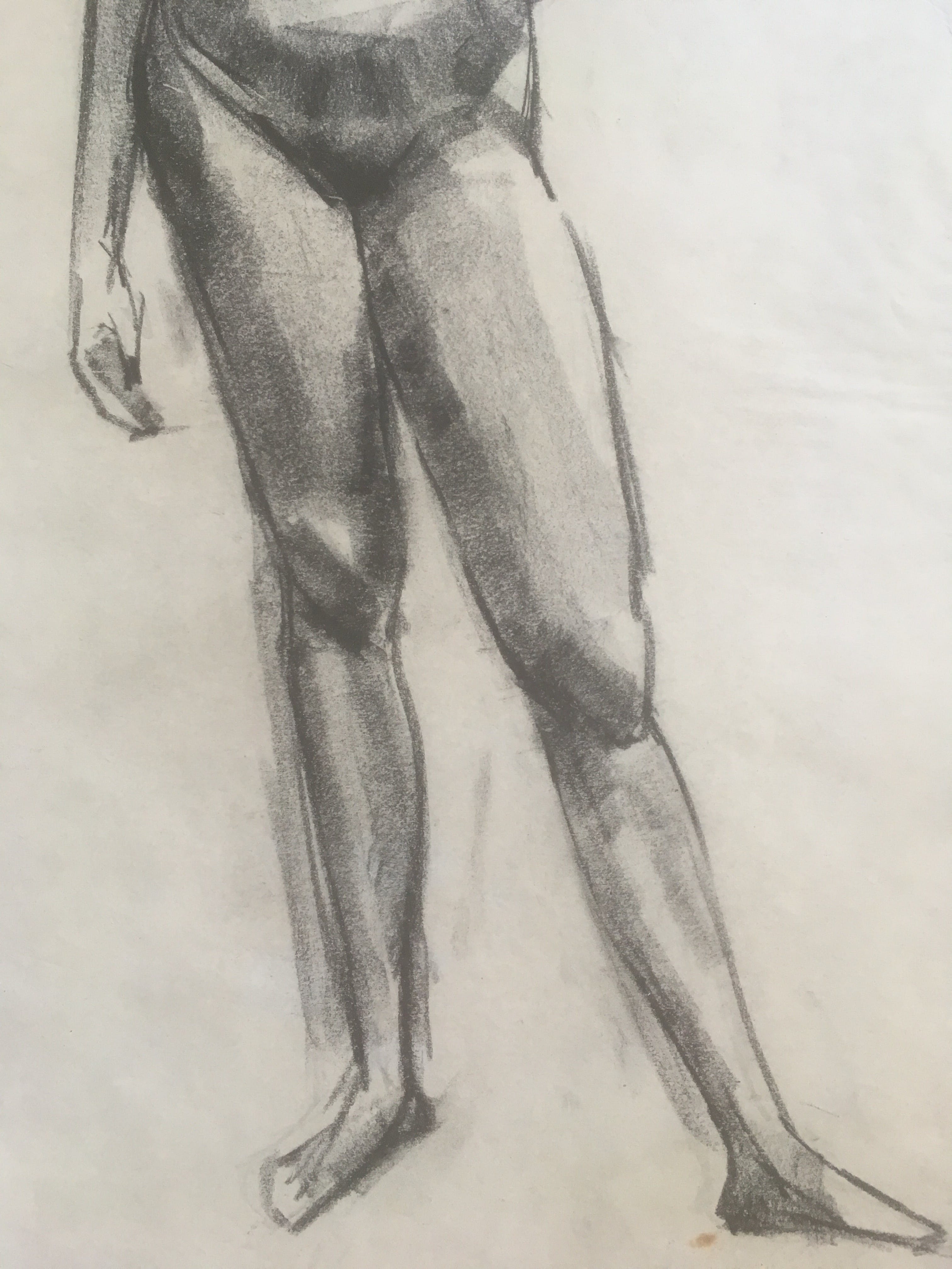 Niet of onleesbaar gesigneerd - Naakt Houtskool op papier kopen? Bied vanaf 1!