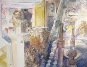 Franscz Witte - Aquarel op papier, Huiskamer kopen? Bied vanaf 1!