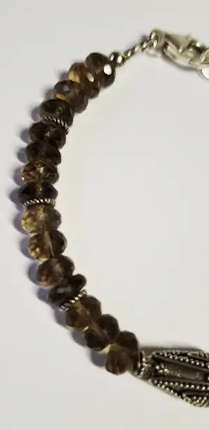 Nieuwe zilveren Armband met facet geslepen rookkwarts kopen? Bied vanaf 75!