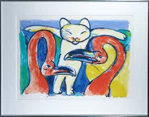 Anton Vrede - Zeefdruk, Zonder titel - Ingelijst verkocht voor € 1!