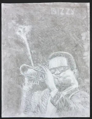 Willem Ouwerkerk - Potloodtekening, Dizzy Gillepsie kopen? Bied vanaf 1!