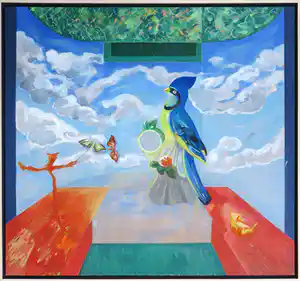 Nuray Atas - Olieverf op doek, Pechvogel in glorie - Ingelijst (Zeer groot) verkocht voor € 1!