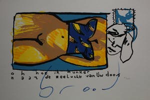 Herman Brood - Zeefdruk: Oh hoe ik hunker naar de zeelucht van uw doos.. kopen? Bied vanaf 225!
